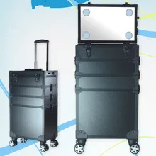 4 в 1 Красота коробка с подсветкой на полный экран зеркало чехол многослойная структура косметичка