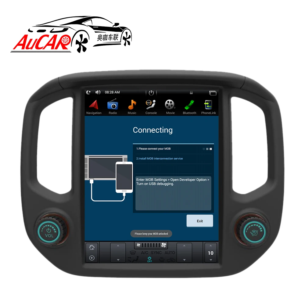 Автомобильный DVD проигрыватель AuCAR Tesla Style 12 1 дюйма Android 6 0 GPS навигация
