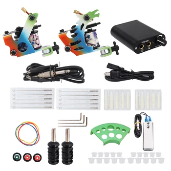 

Professional Tattoo Machine Tattoo Kits Tattoo Coils Grips Pedal Power Supply Hook Line Color Cups Tattoo Sets