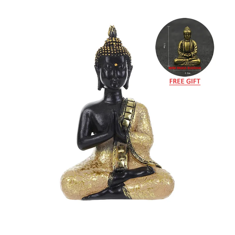 " Статуэтка сидящий Будда дзен жеста тайский будда лепная фигурка домашний офисный Декор комнатная статуя фэн шуй орнамент ремесла
