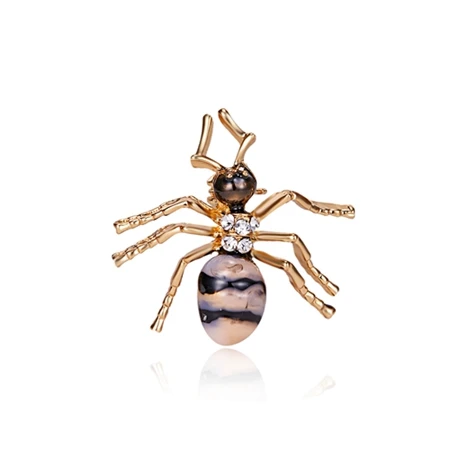 Rinhoo натуральные маленькие животные насекомое муравей броши в виде пчел для женщин Кристалл Бижутерия Аксессуары брошь булавки - Окраска металла: ant1