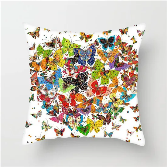 Fuwatacchi Multi Color Butterfly Cushion Cover Cute Soft Throw Pillow Cover Decorative Sofa Pillow Case Pillowcase - Цвет: PC04906