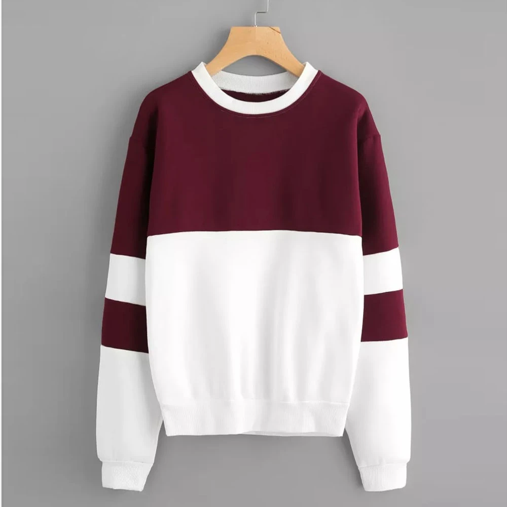 

JAYCOSIN Womens Lady Long Sleeve Stitching Sweatshirt Jumper Black Pullover Top Blouse PH6 sweatshirt for women