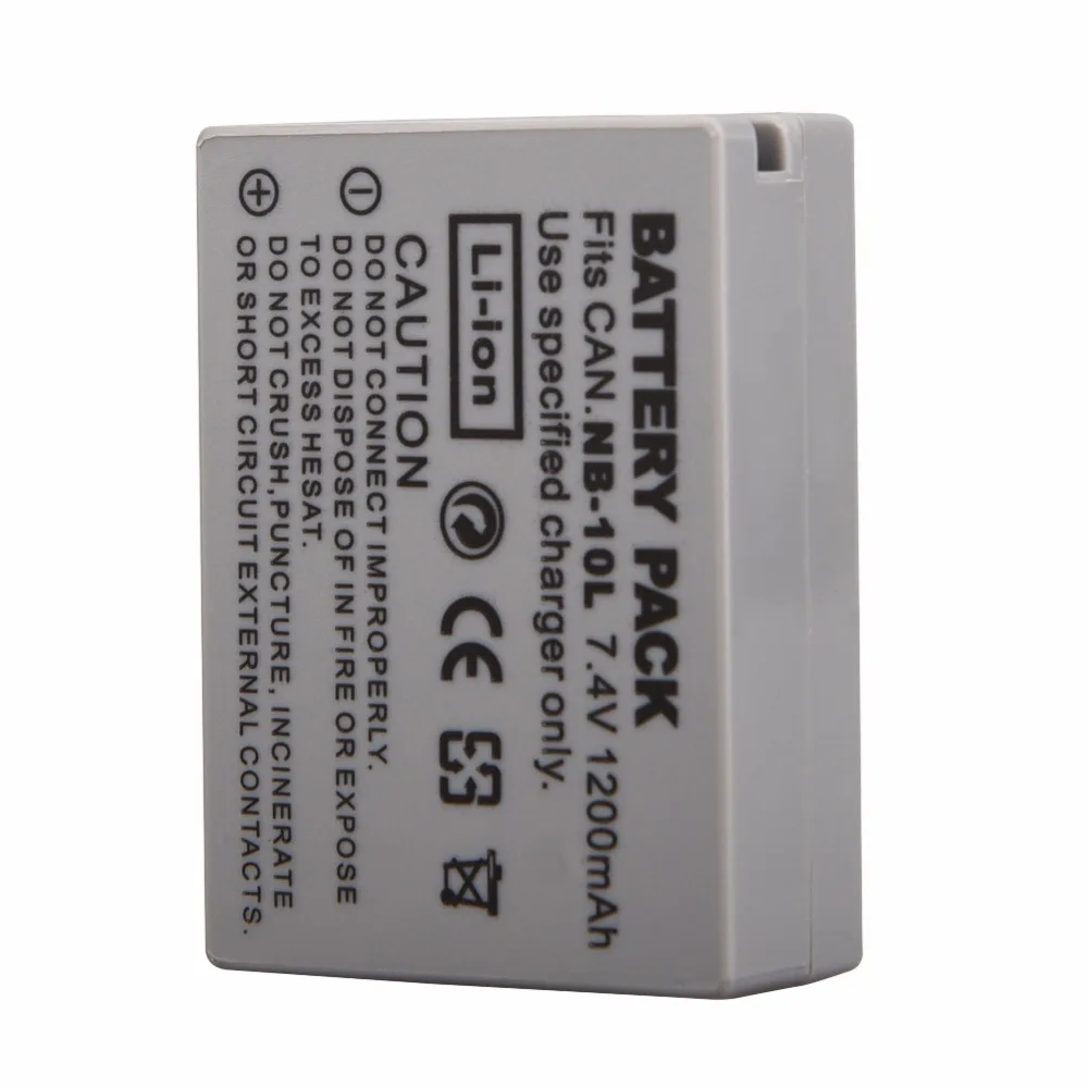 1Pcs 1200mAh NB 10L Li-ion Rechargeable Battery Pack for Canon G1X G15 G16 SX40HS SX50HS SX60HS SX40 SX50 SX60 HS Camera Battery