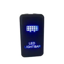 1 pcs Blue LED button Switch for Toyota VIGO zombie light with 200mm line Various specifications push switch fit for new style toyota push switch 20 32 mm blue led 5 pin power lights push switch with connector wire