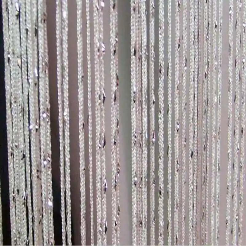 Струнные занавески оконная панель шторы-разделитель пряжа балдахин украшение дома Кафе Кухня Висячие двери шторы 1 м* 2 м T& 246#10 - Цвет: White Color