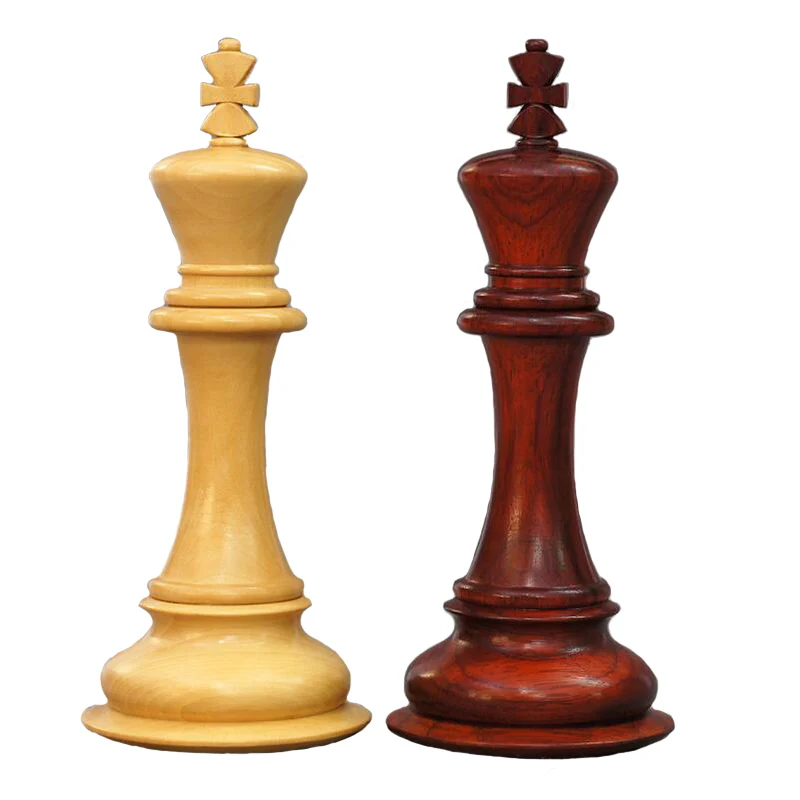 

BSTFAMLY wood chess set game, portable game of international chess, box chessboard padauk and boxwood chess pieces, LA14