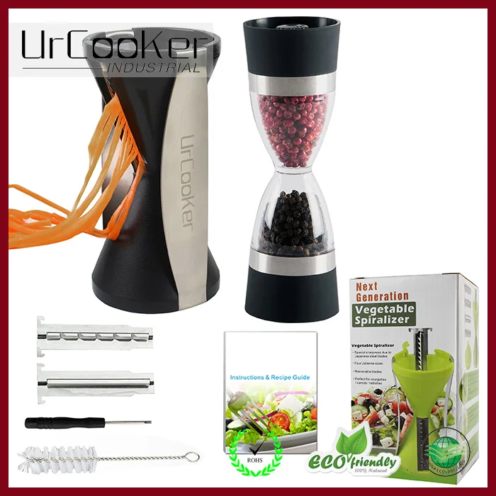 Superior quality vegetable spiral slicer top selling slicer & 2 in 1 Pepper Mill