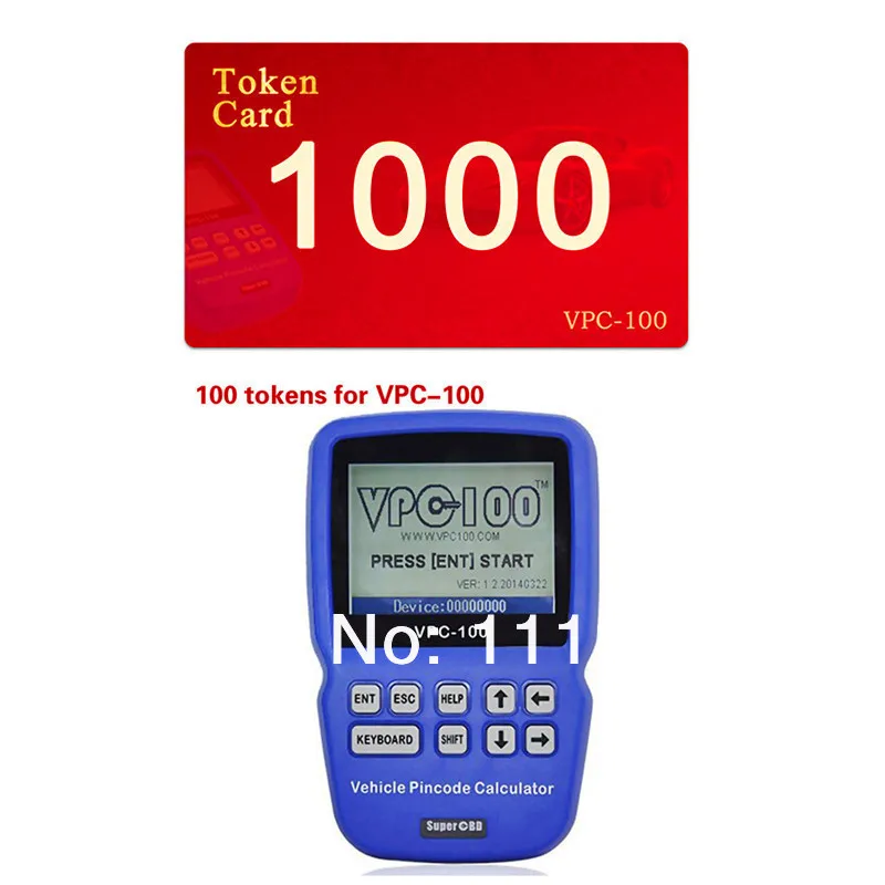 1000 TOKENS CARD To Recharge VPC 100 PIN CODE CALCULATOR SUPEROBD