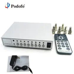 Podofo металлический корпус HD Цвет видео сплиттер на 4 канала видеокамера наружного наблюдения процессор Системы комплект коммутатор