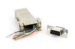 Бесплатная доставка RS232 DB9 женский RJ45 Женский переходник, RJ45 к DB9 RS232 com LAN к 232 DB9 10 шт./лот