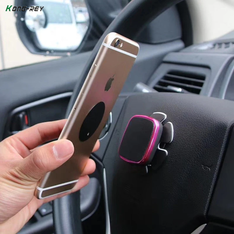 

KONG-REY Universal Wall Desk Metal Magnet Sticker Mobile Stand Phone Holder Car Mount Support Magnetic Car Phone Holder