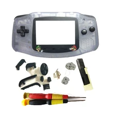 Лучшие продажи transprent фиолетовый цвет Корпус игры Дело Сделай Сам черный Пуговицы Mars Bros Пластик объектив фот gameboyadvance гпоб dmg мальчик подарки