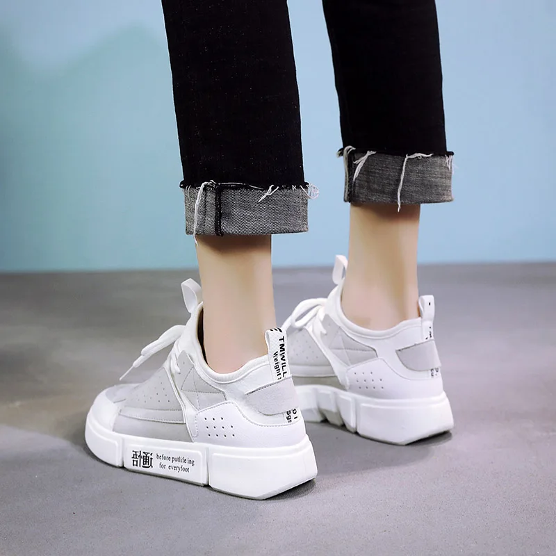 ~ (12).Women Sneakers Nice New Spring Summer Flats Women Shoes lace-Up Platform Breathable Fashion Mixed Color Women Casual Shoes 