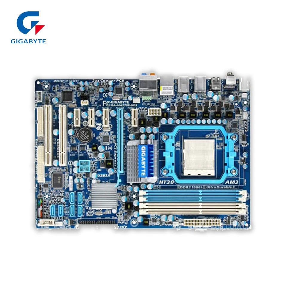 

Gigabyte GA-MA770T-UD3 Desktop Motherboard 770 Socket AM3 DDR3 SATA2 USB2.0 ATX