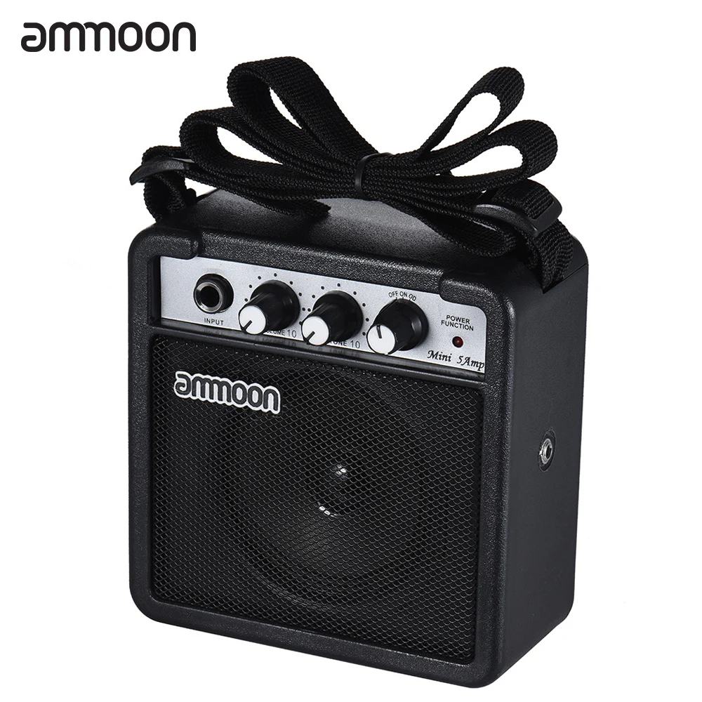 ammoon Mini Guitar Amp Amplifier Speaker 5 Watt 9V Battery Powered for