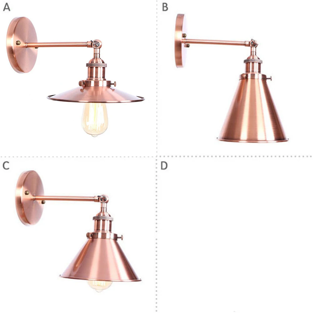 Antique Adjustable 1 Light Wall Sconce Industrial Minimalist Wall Lamp Lighting Fixture with Cone Lid Metal Shade Fixture Antique Adjustable 1 Light Wall Sconce Industrial Minimalist Wall Lamp Lighting Fixture with Cone Lid Metal Shade Fixture