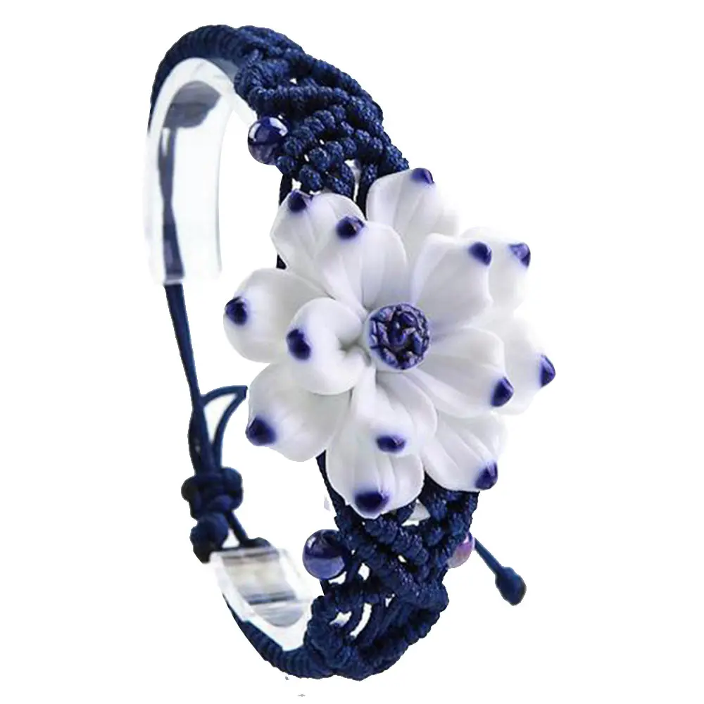Handmade Ceramic Bracelets Ethnic Style Jewelry Chinese Flower Bracelet Suitable As A Gift | Украшения и аксессуары