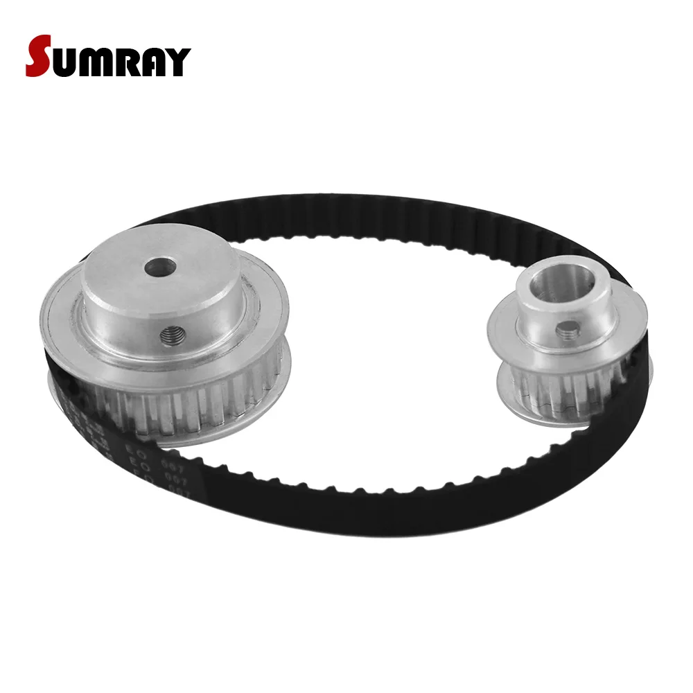 SUMRAY XL 15T 30T Timing Pulley Belt Set 11mm Belt Width Aluminium