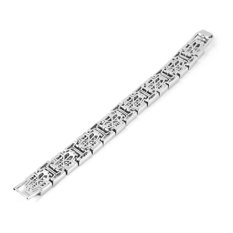Хип хоп Полный Стразы Bling Iced Out Рэппер Крест Браслет Золотой Серебряный звено цепи браслеты для мужчин ювелирные изделия