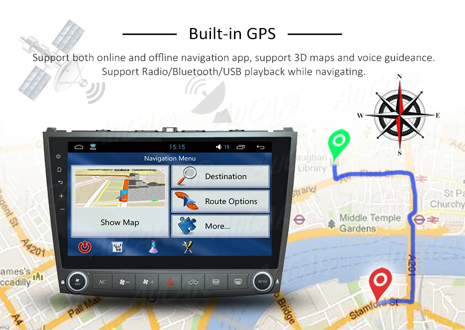 Top AuCAR 10.1" Octa Core Android 8.1 2GB+32GB Head Unit Car Radio for Lexus IS250 IS350 2005 2006 2007 2008 2009 2010 2011 4G RDS 19