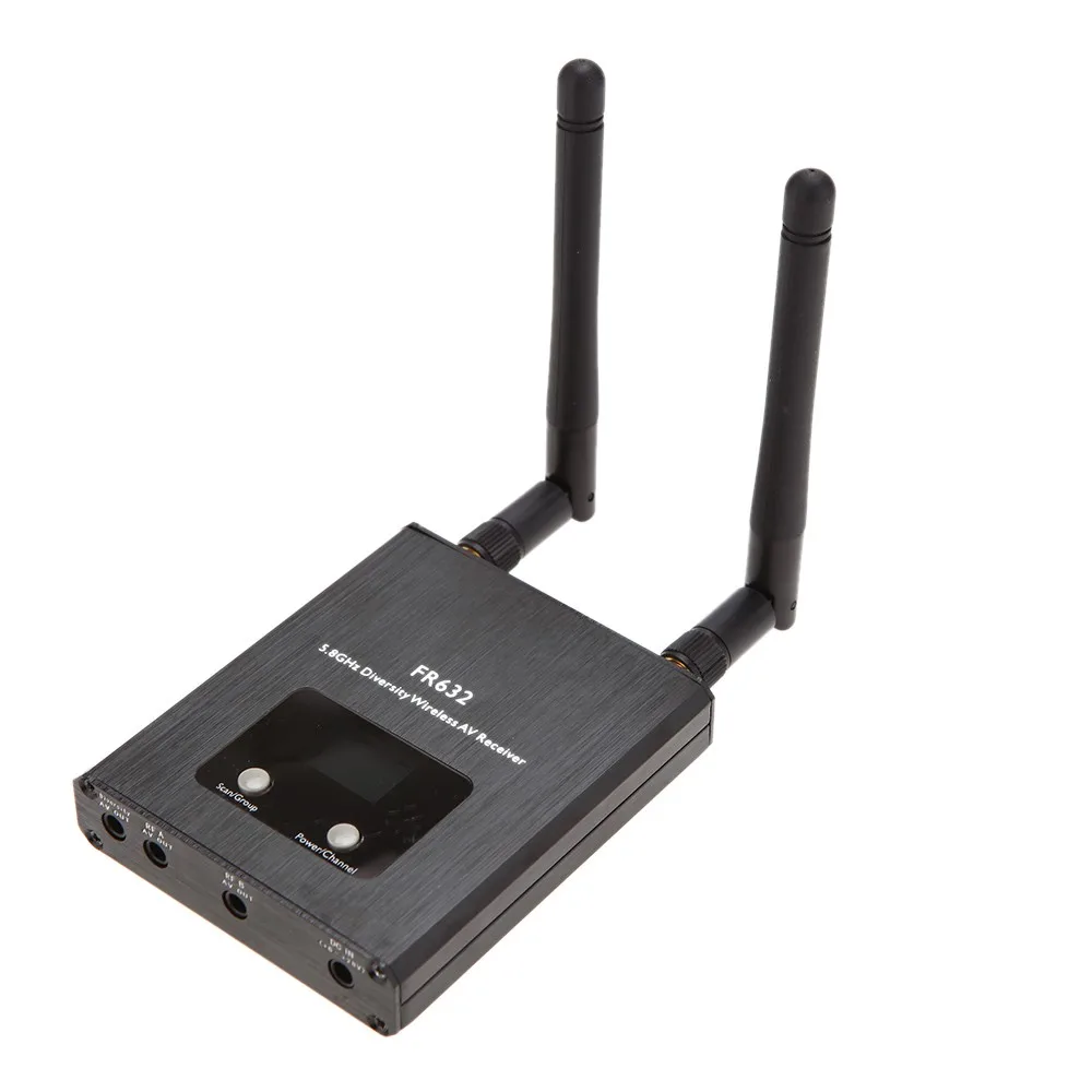 

FR632 5.8G 32Ch channels FPV Diversity Receiver Auto Scan digital LCD display A/V Receiver double antenna for 5.8G Transmitter
