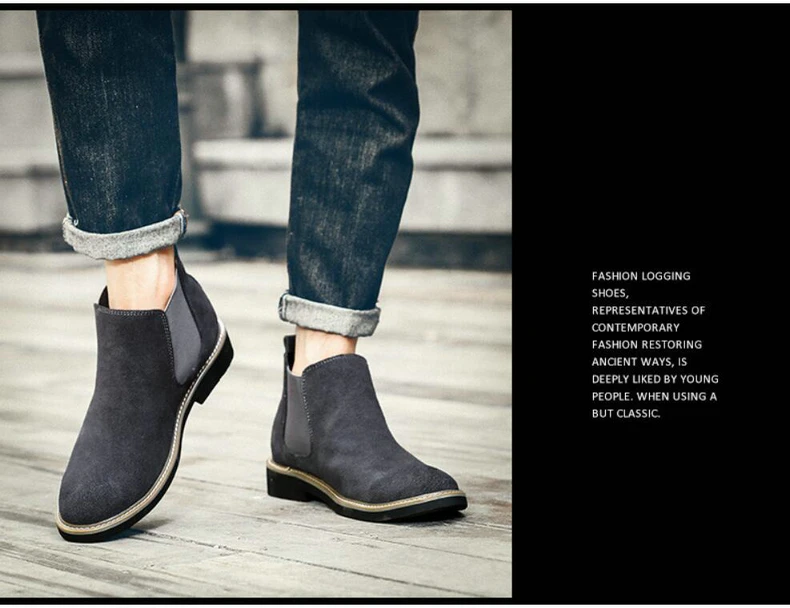Men's Ankle Boot Suede Casual Chelsea Boots Men Suede Leather Men Winter Boots Men Slip-On Military Boot Men Desert Winter Shoes (15)