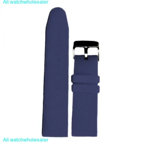 22mm Midnight Blue Silicone Jelly Rubber Men Watch Band Straps WB1062Q22JB
