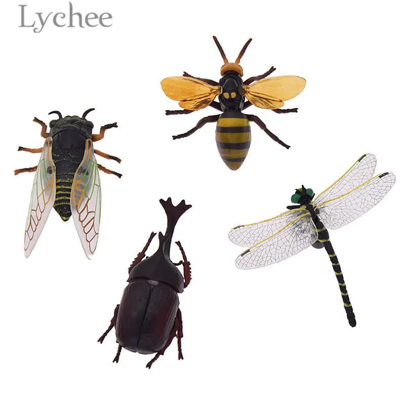 

Lychee Dragonfly Bee Realistic Miniature Creative Insect Design Figurines Home Decoration