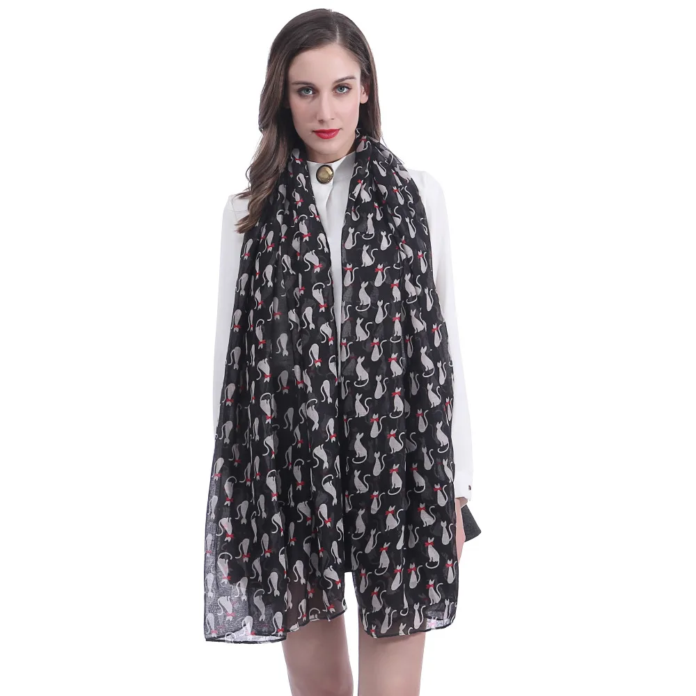 

10pcs/lot Cats Printed Scarf Shawl Wrap Soft Lightweight Large Size
