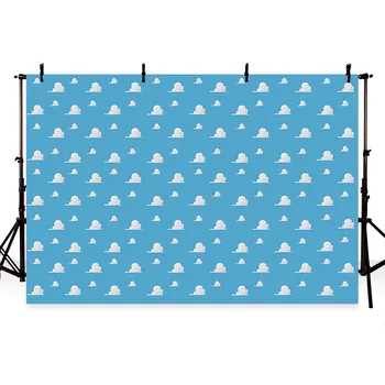 

White Clouds Light Blue Sky Wall Birthday Party Photography Background Customized Photography Backdrops For Photo Studio