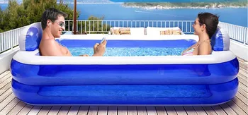 

195*150*60cm two-layer Inflatable swimming pool Outdoor Beach SPA pool Children play pool with Electric air pump