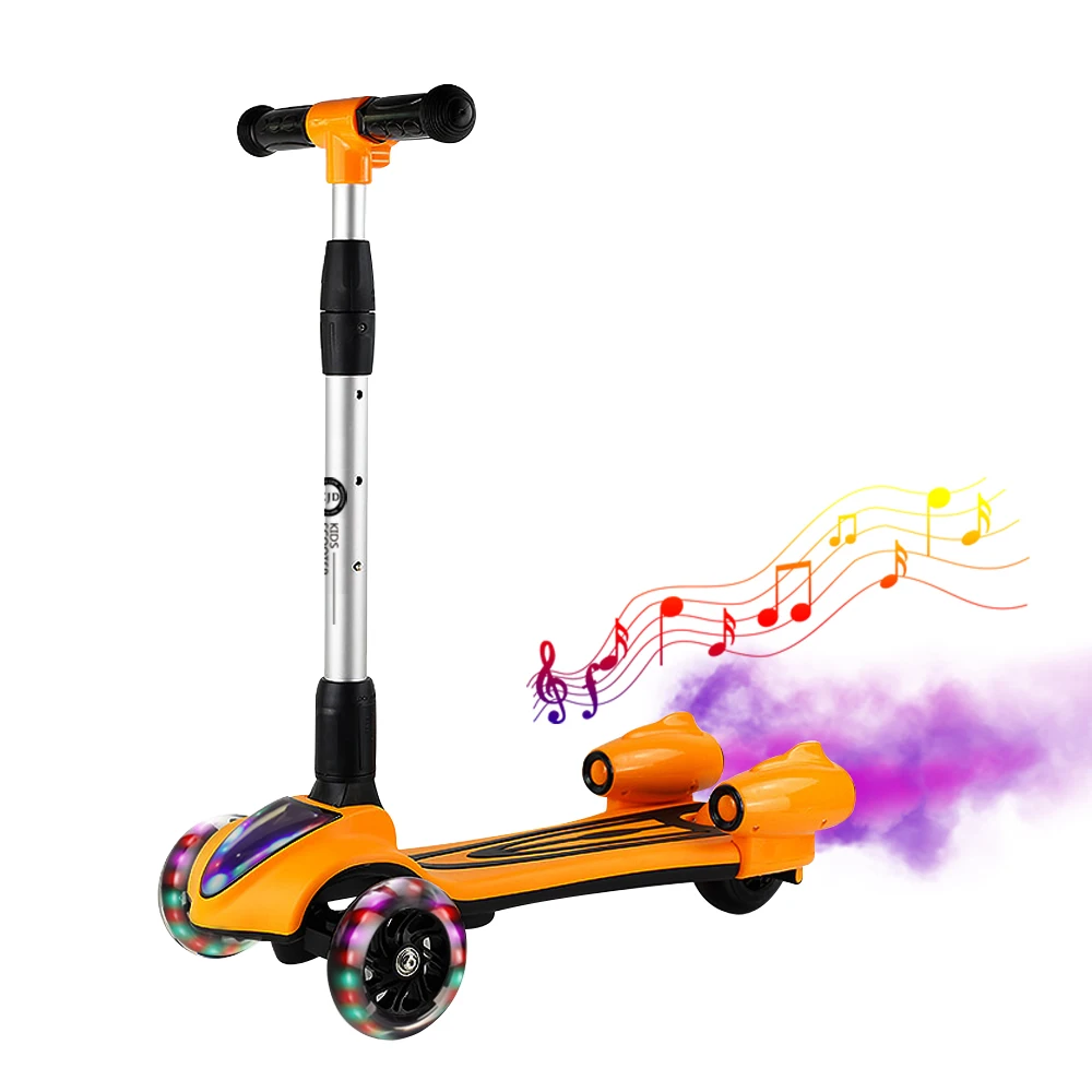 

adult children kick scooter Foldable PU 2wheels bodybuilding all aluminum shock Flash wheel urban campus transportation 5 IN 1