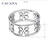 Cacana Титан Нержавеющая сталь кольца для Для женщин пять лепестков Модные украшения Оптовая NO. R166