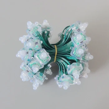 

1000pcs/lot 12mm ws2811 12v string led pixel module light waterproof full color LED light for signage 50pcs/string Green Wire