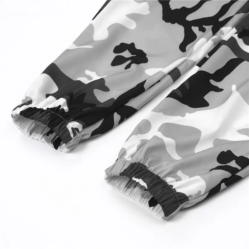 New Fashion Chain Military Camouflage pants women Army black high waist Loose Camo Pants Trousers Street Jogger sweatpants