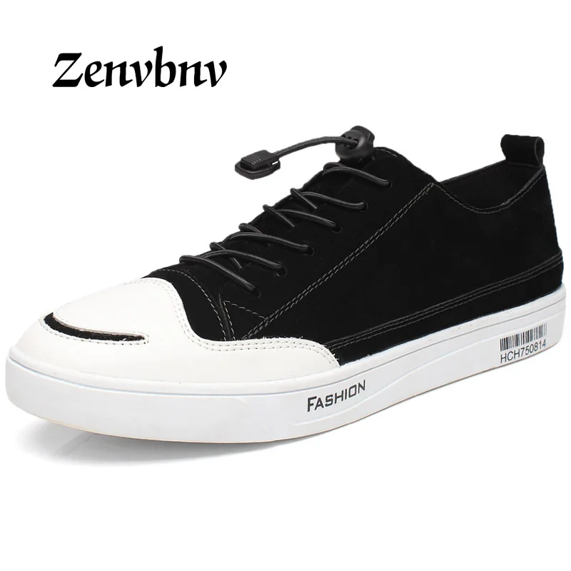 

ZENVBNV High Quality Men Casual Shoes hot sale men PU leather shoes men fashion flat shoes lace up male Sneakers casual footwear