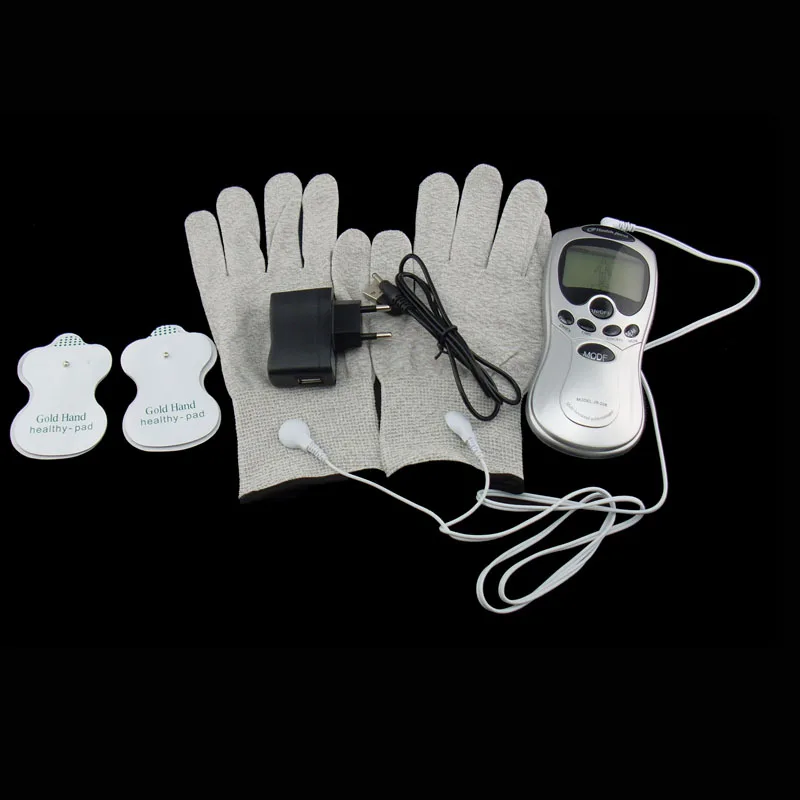 electronic massage magic gloves fitness massager Tens Acupuncture Therapy Massageador Health Care Fiber Electrode Massage Gloves