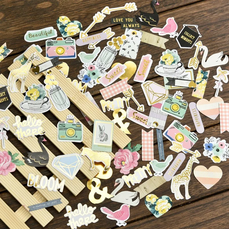 60pcs Colorful Cardstock Die Cuts for Scrapbooking/Card ...