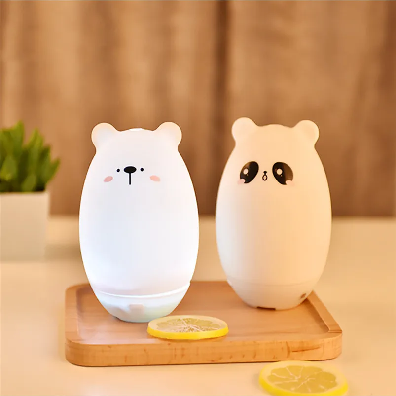 Creative Led Lamp Cool Mist Air Diffuser Humidifier LED Night Light Bedroom Office Home Decor Bedside Lamp Lamparas 40JY3010