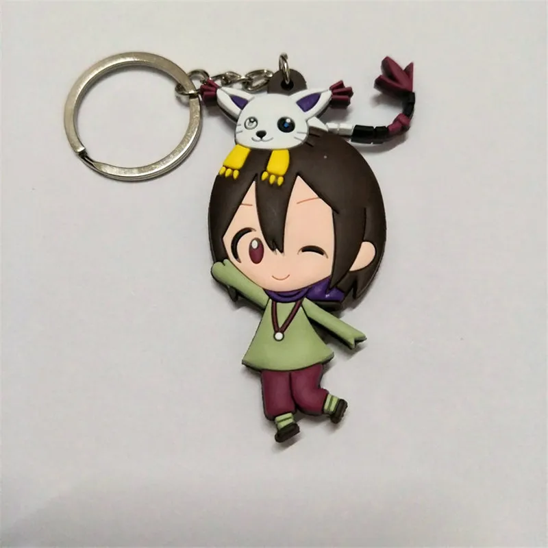 Anime Digimon Figure Toys Agumon Gabumon Koromon Tanemon Gomamon Piyomon Patamon Yagami Taichi Keychain Pendant Dolls 10pcslot (3)