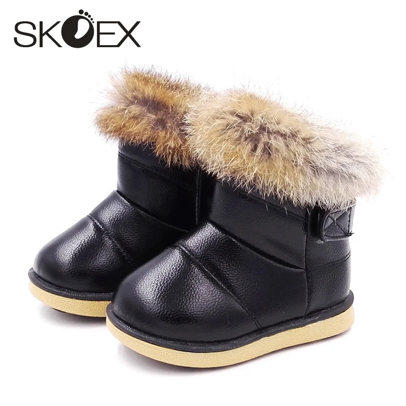 Теплые сапоги для девочек SKOEX зимние теплые мягкие непромокаемые из