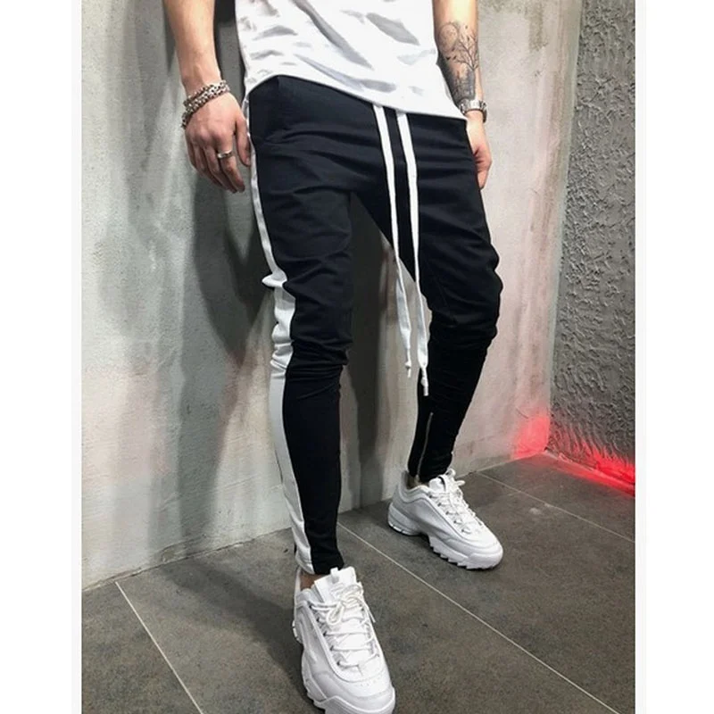 ZOGAA New Men's Hip Hop Sweatpants Fitness Joggers Spring Male Side Stripe High Street Hip Long Trousers Harem Pants Sweatpant