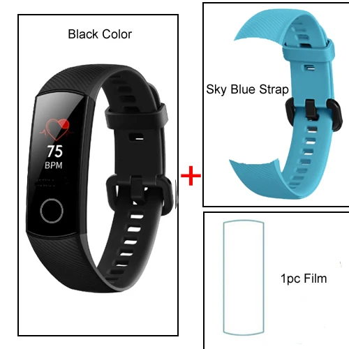 huawei Honor Band 4 Смарт-часы с сенсорным экраном Спорт 5 АТМ водонепроницаемый Обнаружение монитор сердечного ритма во время сна вызов сообщение шоу - Цвет: black blue strap