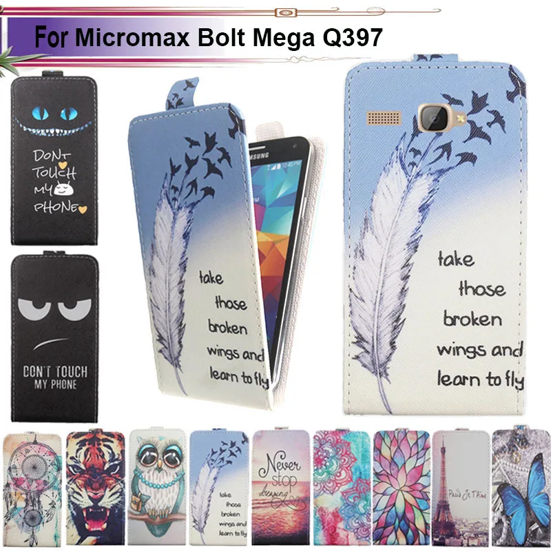 Мода 11 Цвета мультфильм шаблон и Подпушка Флип кожаный чехол для Micromax bolt Мега