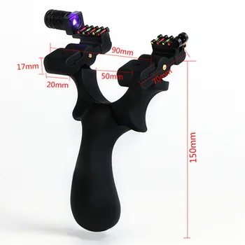 

Resin Slingshot Hunting Black Catapult LED Light High Precision Shooting Free Lace Rubber Band