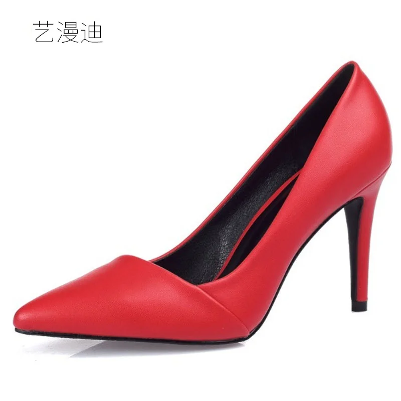 

2018 Small Size 30-43 Red Sexy High Heels for Women's Pumps with Shoes Woman Wedding Dress Ladies Party Evening Black Beige