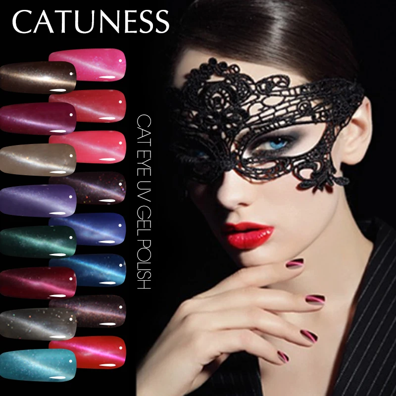 

CATUNESS Cat Eyes Nail Gel 7 Ml Soak Off Poly Gel Polish top and base Semi-Permanent UV Varnish 24 Colors for Manicure