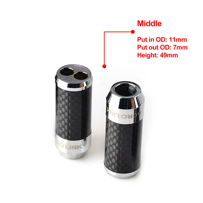 1 отверстие до 2 отверстий кабель брюки адаптер для обновления динамик наушников провод кабель сплиттер углеродное волокно родиевое покрытие 1 шт - Цвет: Middle