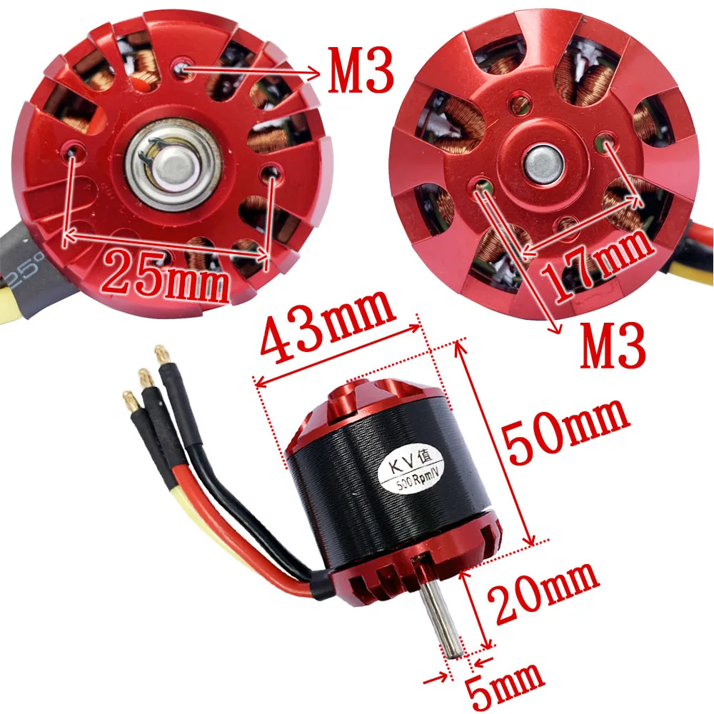 1pc 4250 Swiss Motor Brushless Outrunner DC motor Strong power supply 500KV Large Torque External Rotor Motor with Large Thrust